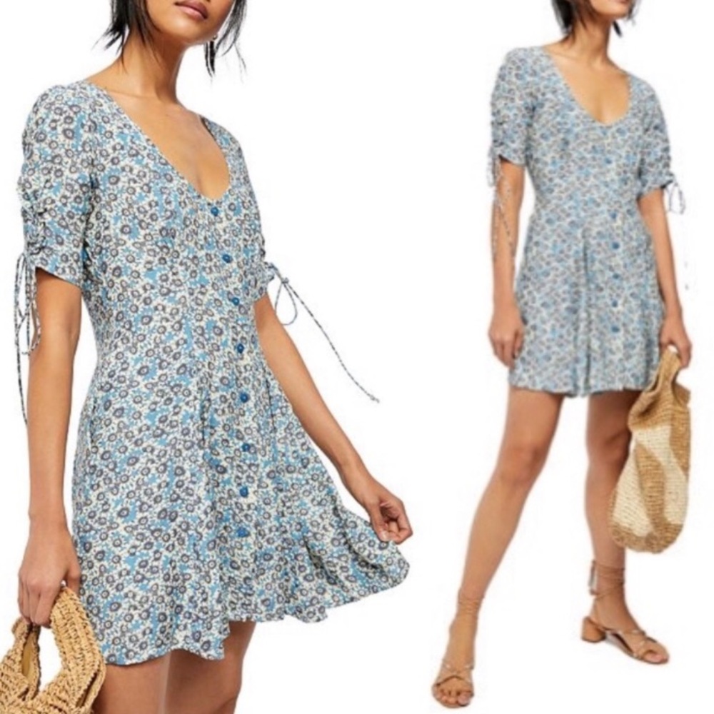 NWT Free People Blue Floral Dress